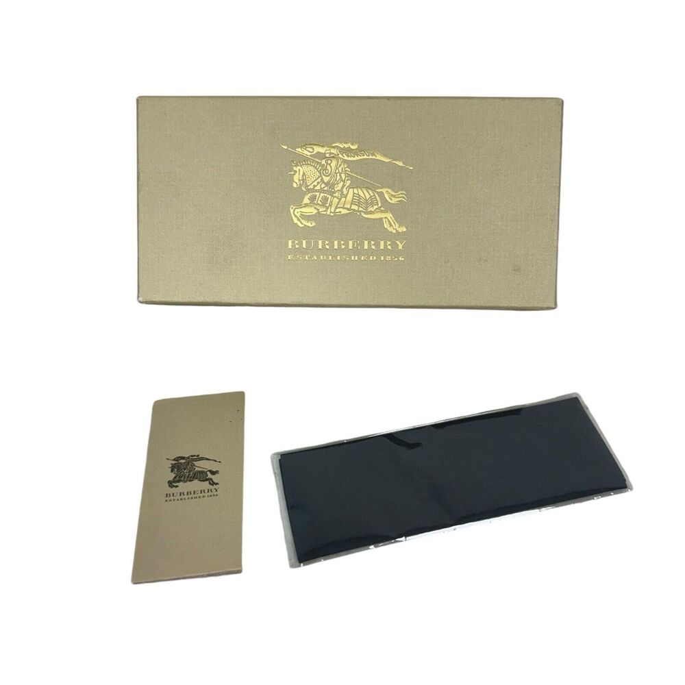 Burberry Sunglass Case‎ Box, Black Cleaning Cloth & Brochure Lot